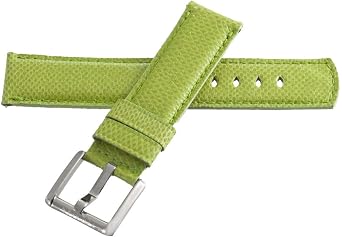 Locman Mens 21mm Light Green Leather Watch Band Strap with Silver Buckle