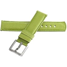 Locman Mens 21mm Light Green Leather Watch Band Strap with Silver Buckle