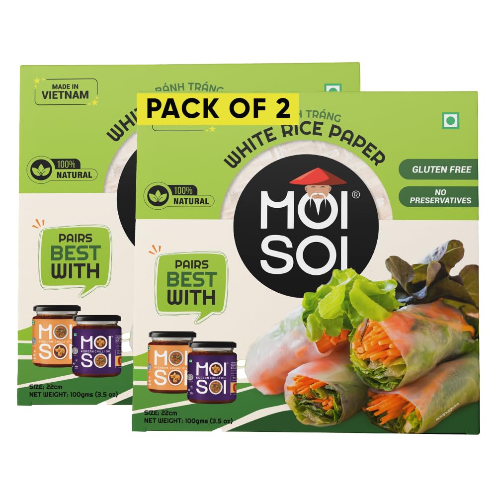 MOI SOI Vietnamese White Rice Paper (BÁNH TRÁNG), 100g (Gluten Free | No Preservative) - Pack of 2-image-36