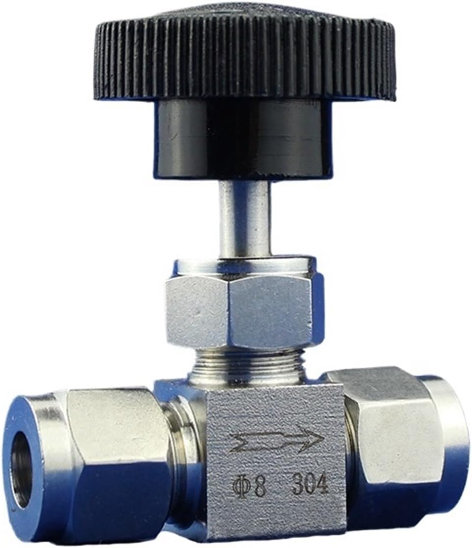 Stainless Steel High Pressure Double Ferrule Needle Valve 1/8" 1/4" 3/8" 1/2" Pressure Gauge Needle Globe Valve 64 Bar(6MM)