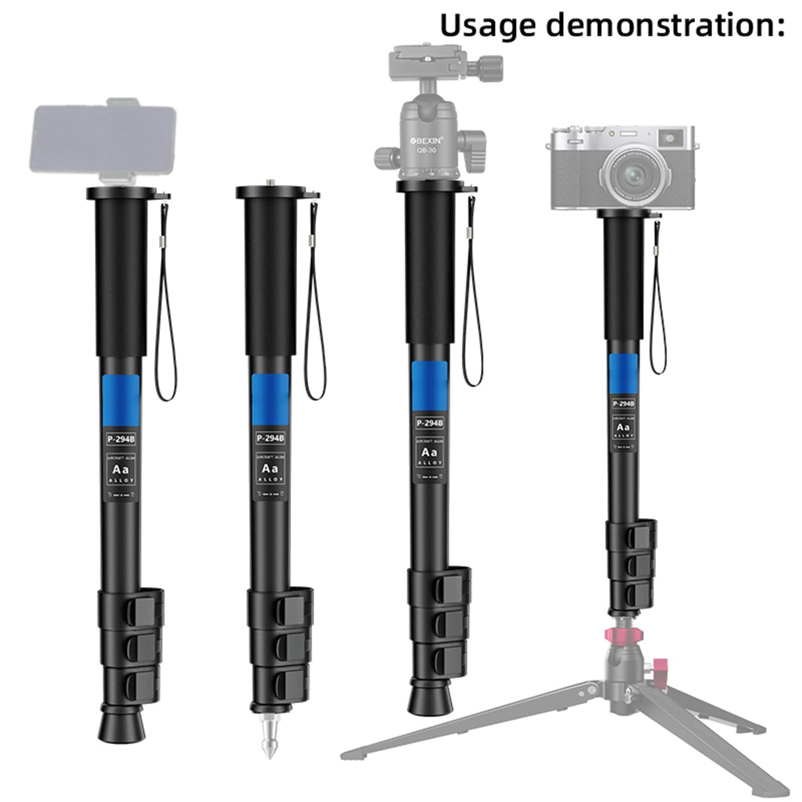 Tige Télescopique En Alliage D'aluminium Pour Appareil Photo - Longueur Réglable 30/40/60 Cm - Filetage 1/4" - Pour Trépieds, Supports, éclairage