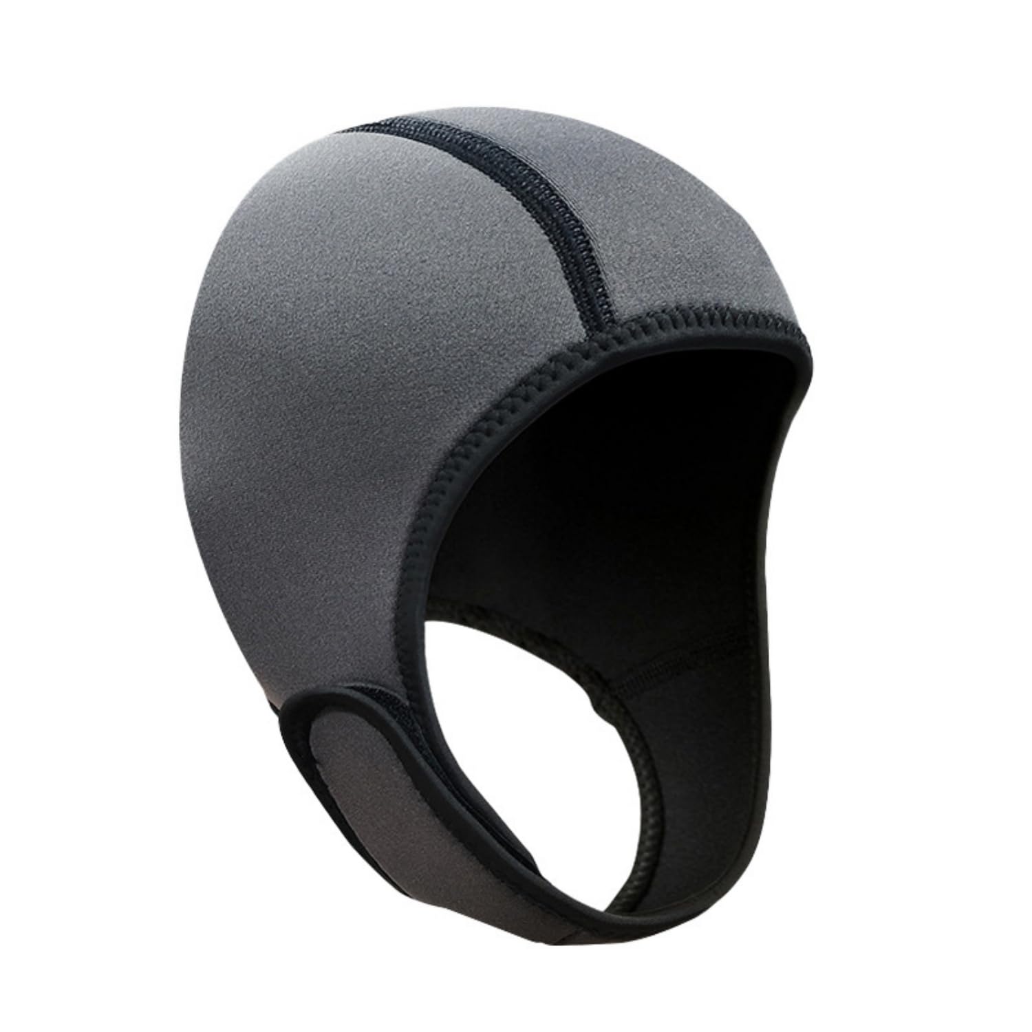 Easnea 2mm Neoprene Scuba Diving Hood Cap Surf Cap Thermal Scuba Surf Swim Beanie, Stretchable Surf Cap with Chin Strap, Thermal Wetsuit Hood Cap, Surfing Hood for Water Sports (Grey)