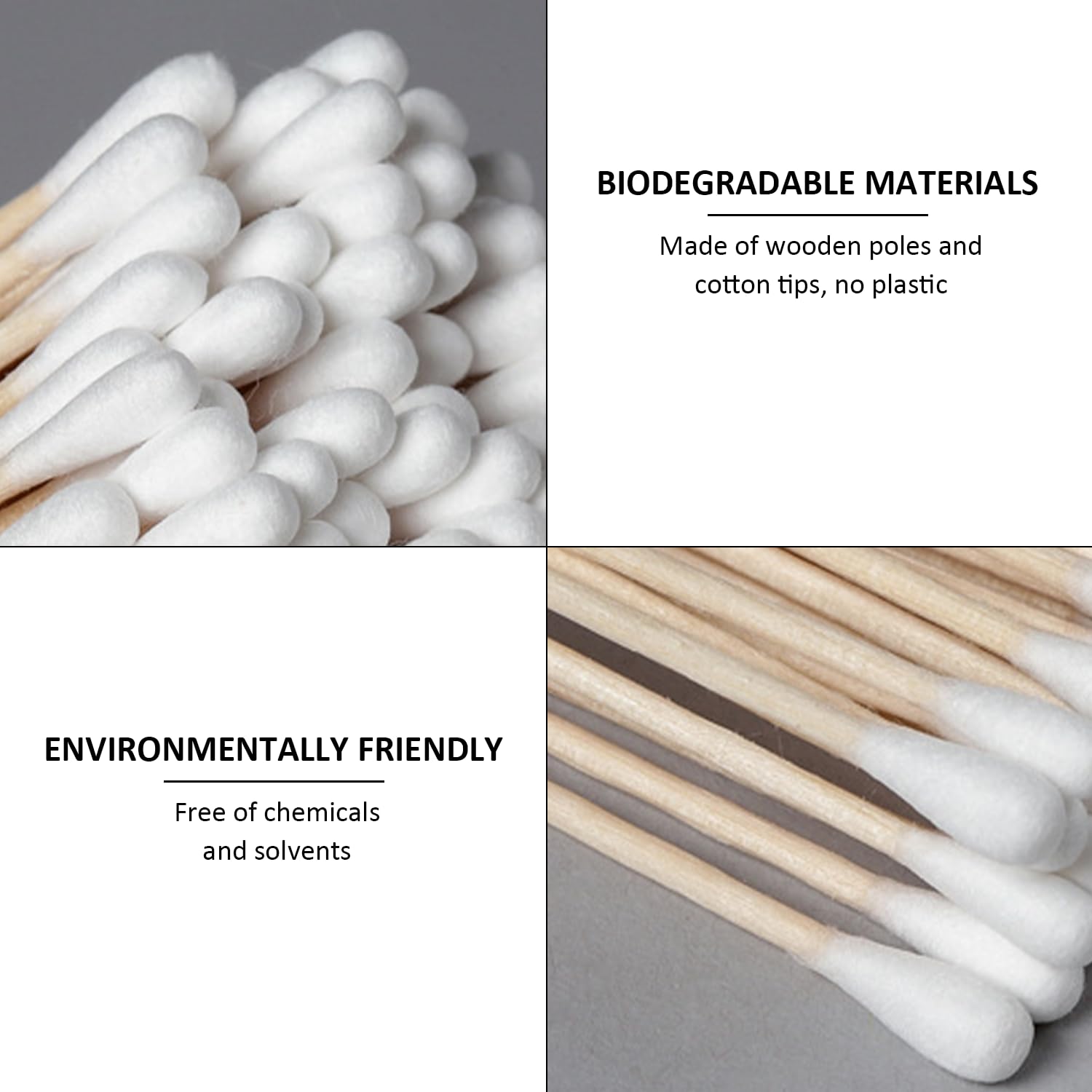 Coton-Tiges En Bois - Lot De 900 Pièces (3x300), Tige 15cm, écologiques Pour Maquillage Ou Soins