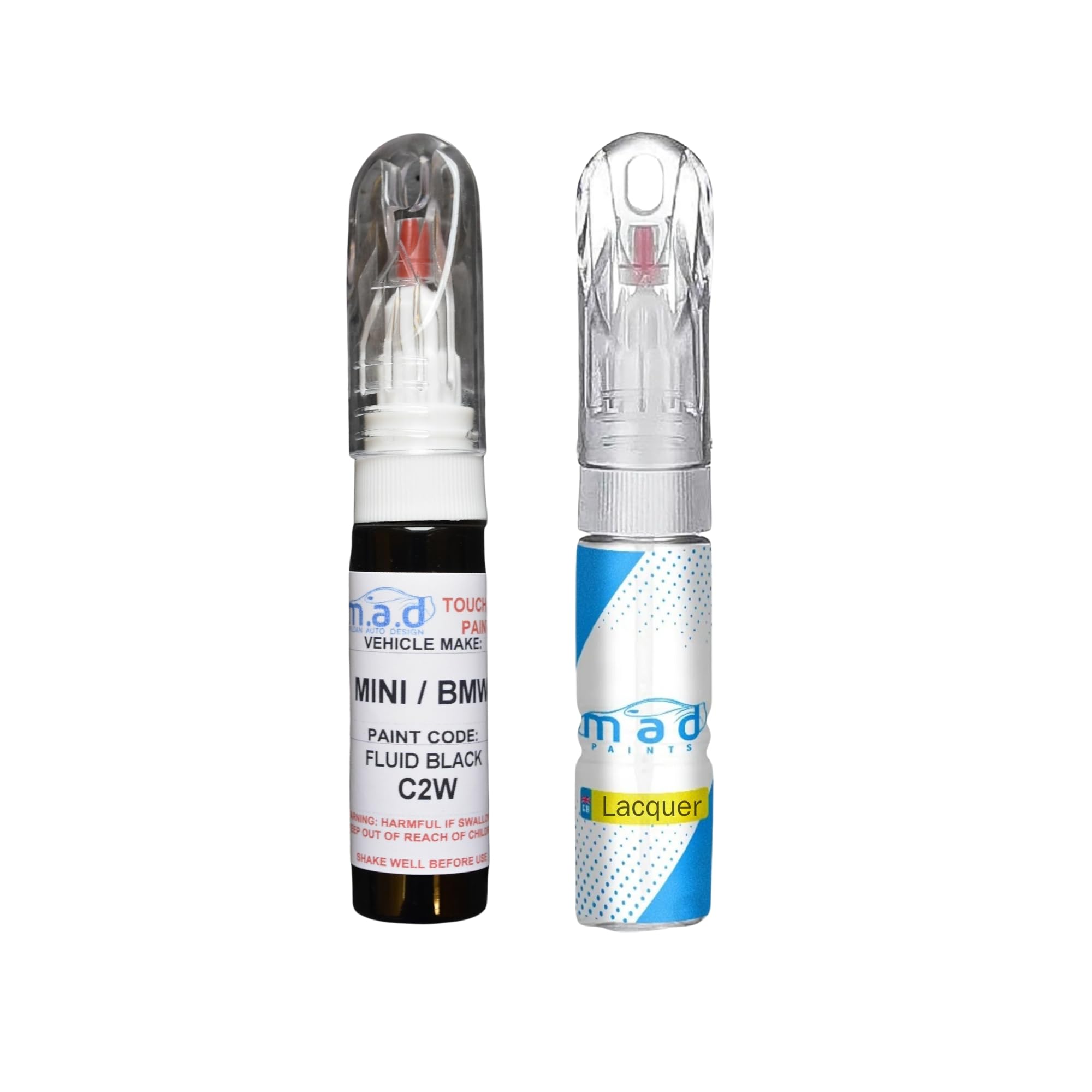 M.a.d Myldan Auto Design Paint + Lacquer Madpaints Touch Up Car Paint 20Ml Pen For Mini / Bmw Fluid Black C2w (Paint + Lacquer)