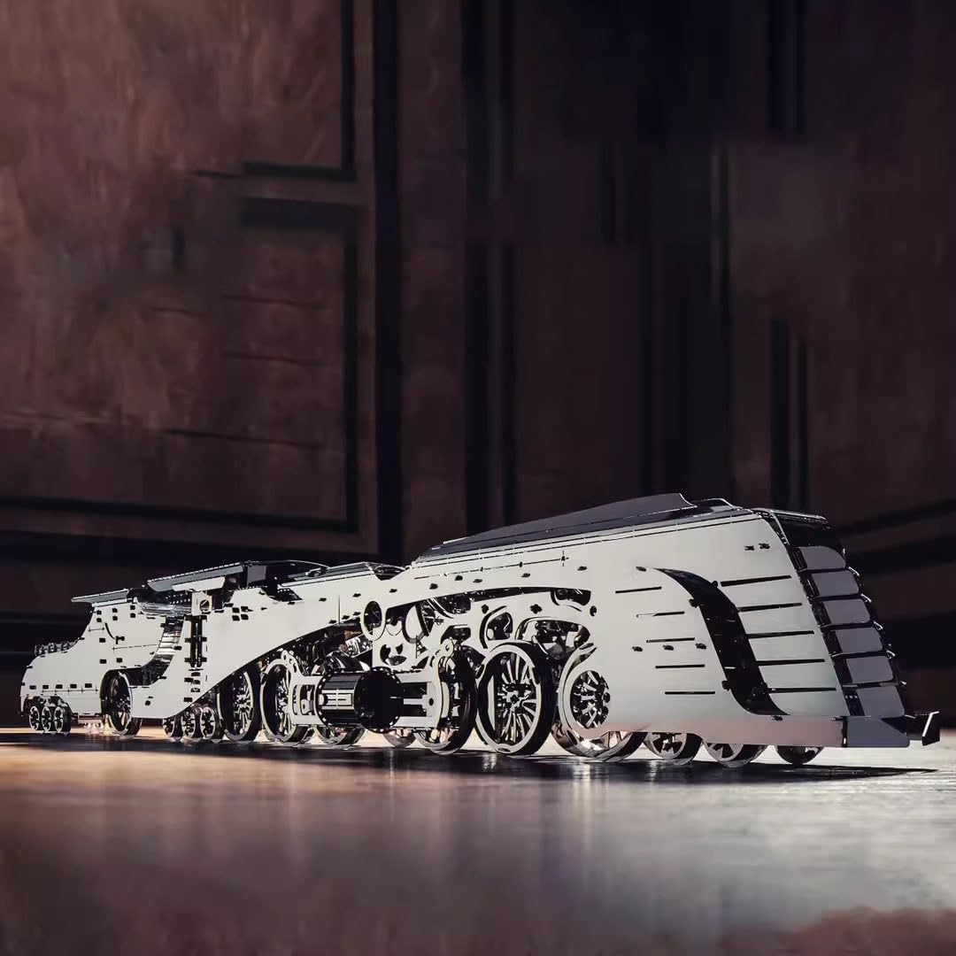 Metalowe puzzle 3D dla dorosłych, zestaw modeli do składania mechanicznego pociągu metalowego, układanka do samodzielnego montażu, łamigłówka, idealny wystrój pokoju i prezent do wyboru. 256 szt.