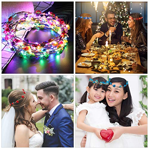 Fascigirl Bloemenhoofdband, 10 stuks led-bloemenkrans, slinger, haaraccessoires, wijnstok, hoofdband, voor dames… - Image 8