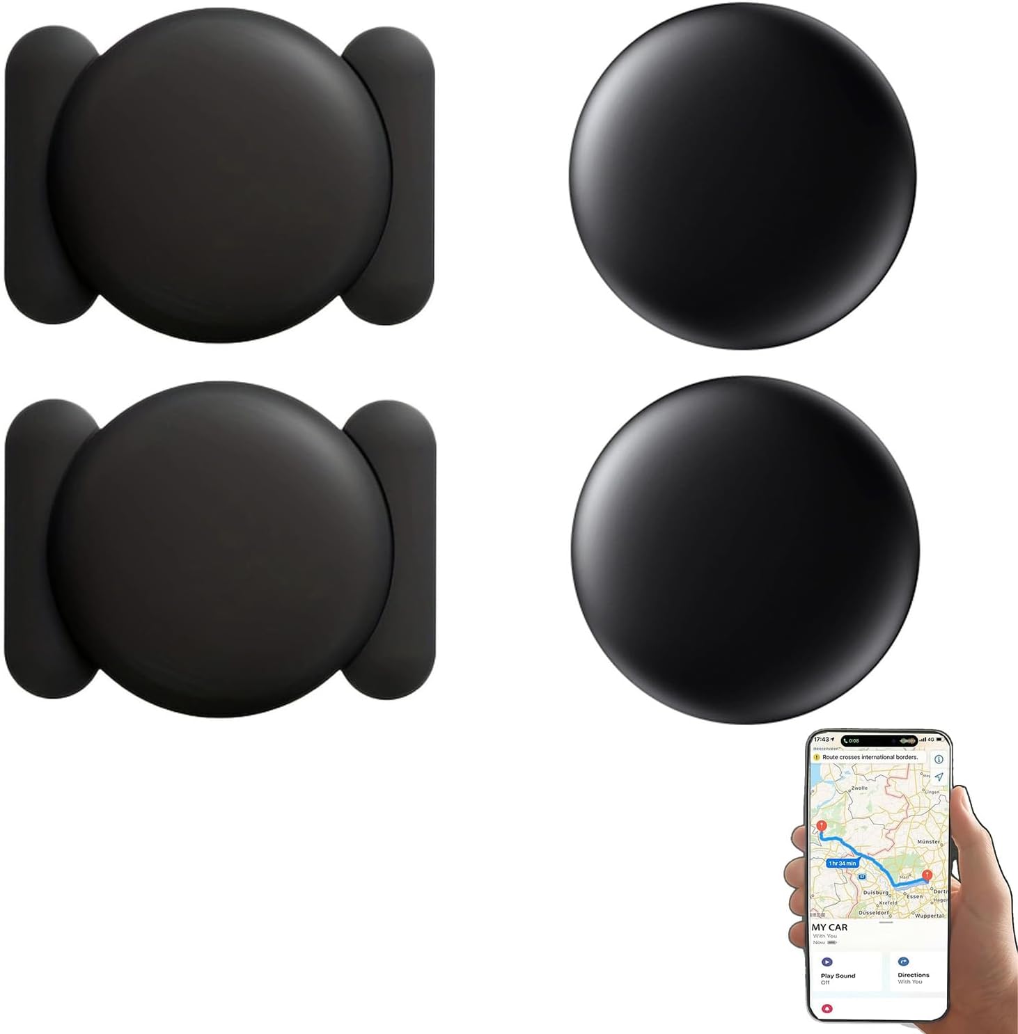 Mini GPS Tracker, Undetectable Car Tracking Device with Magnetic Case, ​​Vehicles Tracking Device for Cars Kids Dogs, No Subscription Fee(Available for iOS) (#3)