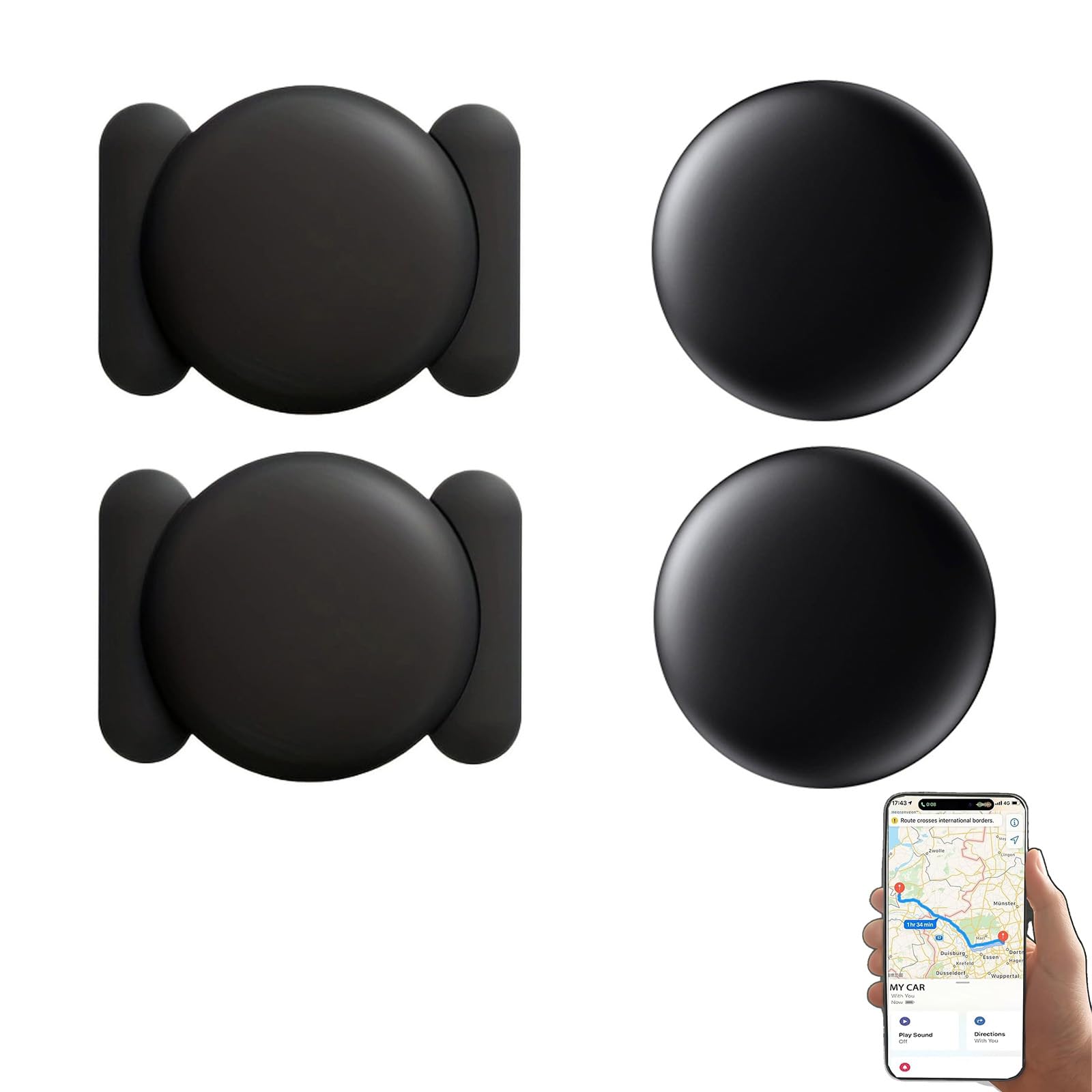 Mini GPS Tracker, Undetectable Car Tracking Device with Magnetic Case, ​​Vehicles Tracking Device for Cars Kids Dogs, No Subscription Fee(Available for Ios) (#3)