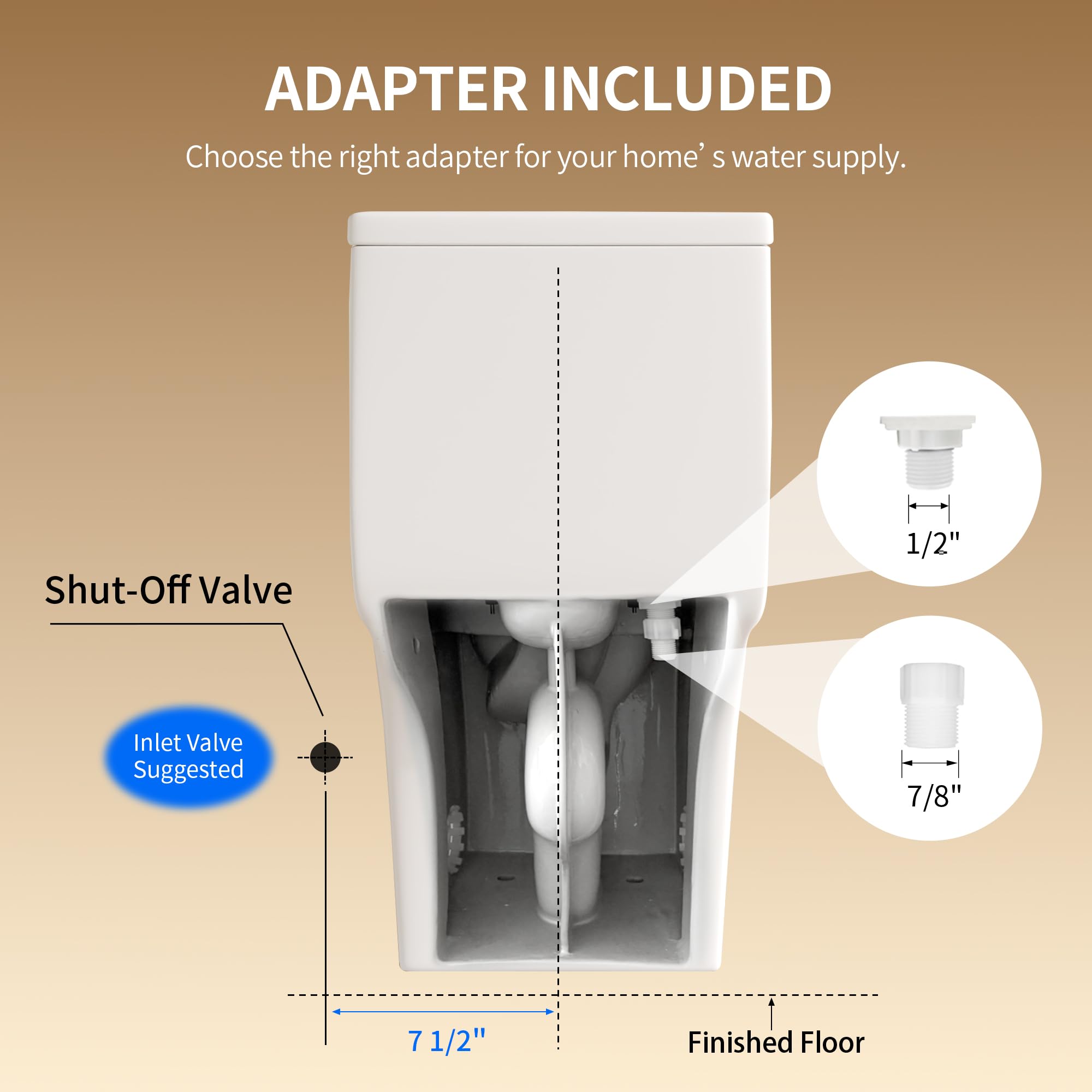 DeerValley One Piece Toilet Elongated Toilet with Soft-Close Seat Powerful 1.1/1.6 GPF Dual Flush Standard Height Toilets Skirted Design 12" Rough-In DV-1F026