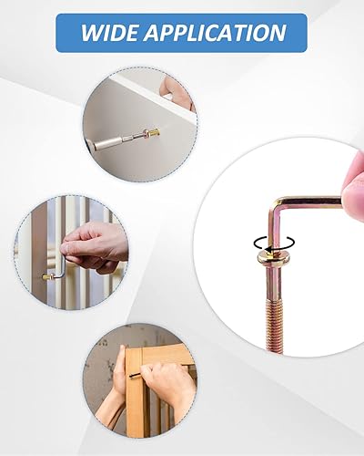 Miniatura 7 de Kit de repuesto de tornillos para cuna juego de 80 pernos y tuercas de barril para DeltaGracoDream On Me M6 x 1575in 1969in 2362in 2756in 3150in