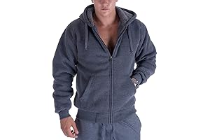 Gary Com Heavyweight Sherpa Hoodies, 5XL Big and Tall, Zip-Up Men's Work Jackets