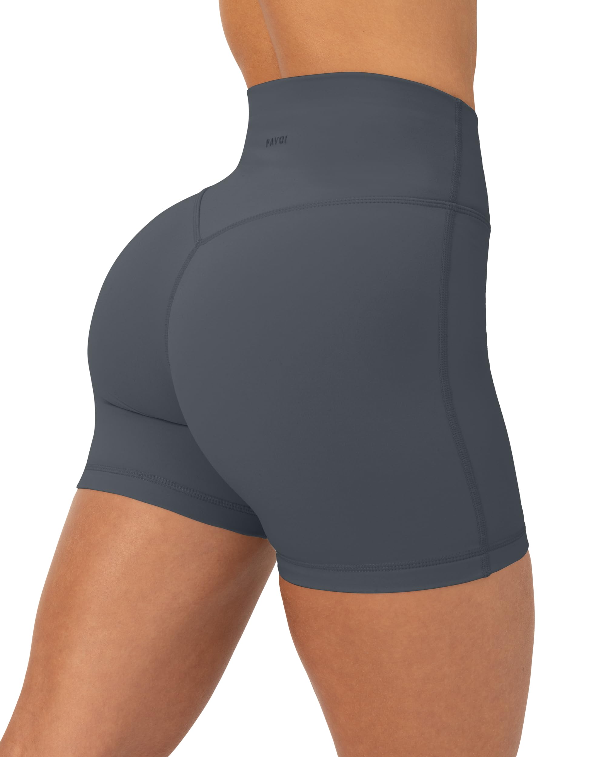 PAVOI ACTIVE Yoga Shorts for Women High Waisted Gym Shorts Buttery Soft Biker Workout Shorts 4" & 6" Compression Fit