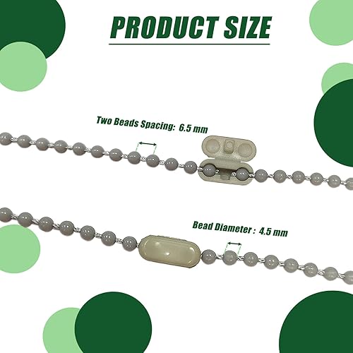 Miniatura 9 de Cable de cadena de plástico con cuentas de 32.8 ft, persiana enrollable vertical romana, reparación de cadena con 10 clips de conector versión Negro