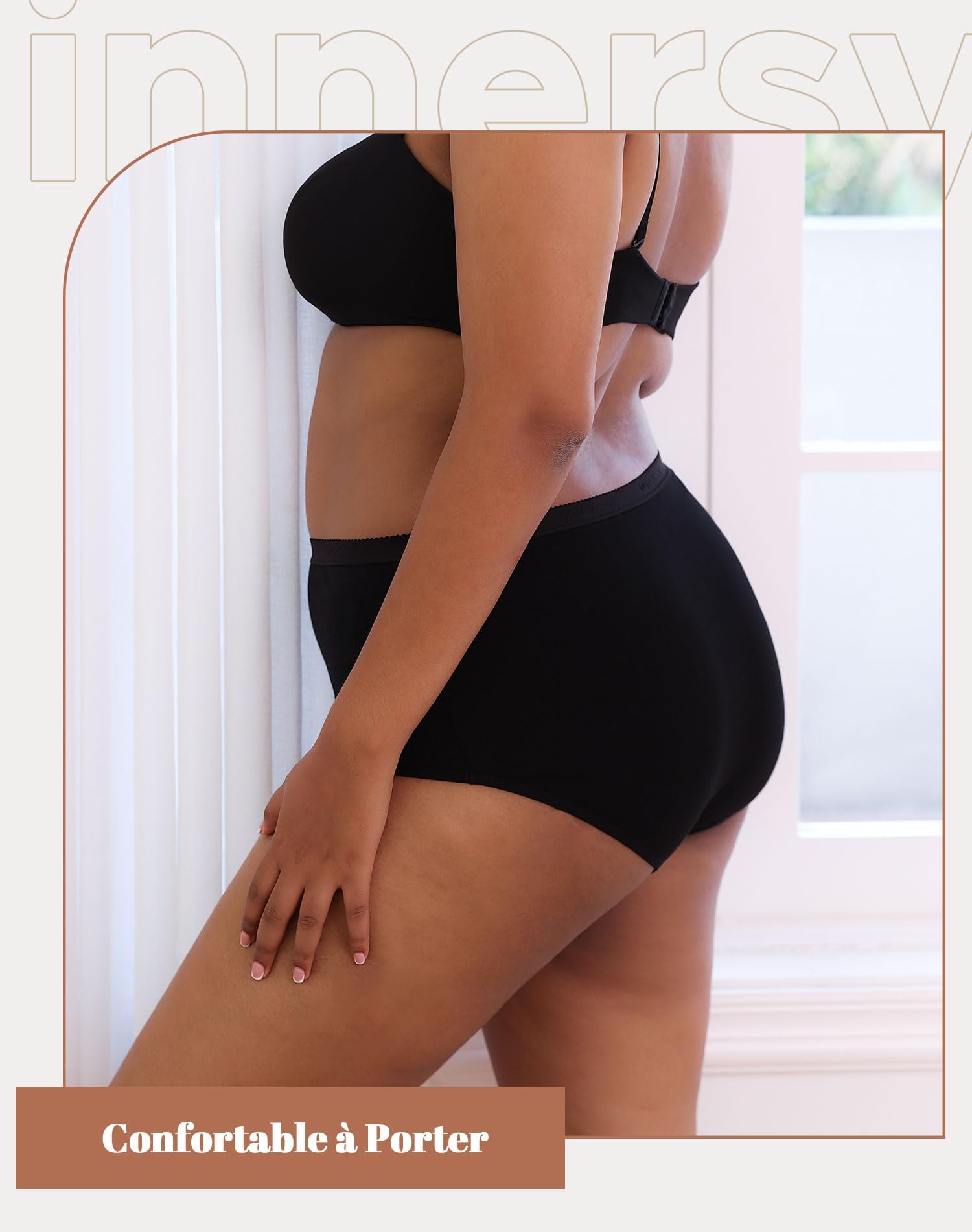 INNERSY Culotte Grande Taille Confort Slip Femme Coton Doux Shorty Taille Haute 44-62 Lot de 5