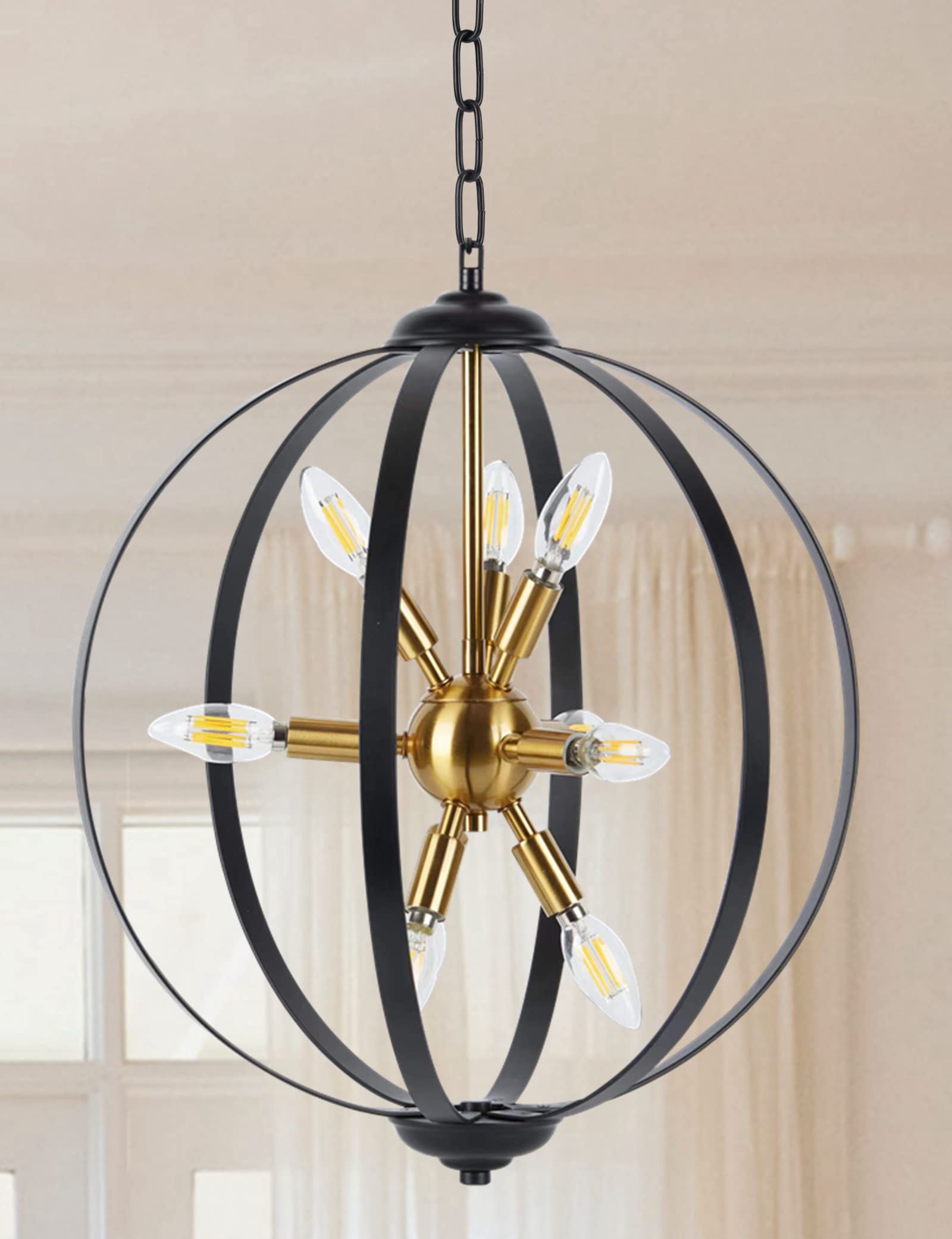 Buy WOAEKR Farmhouse Chandelier Lighting Fixture,Black and Gold Finish