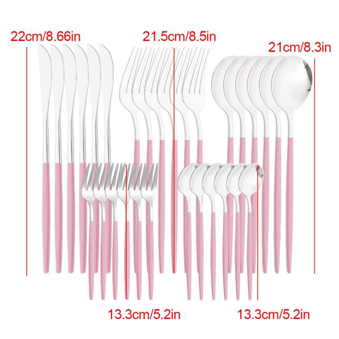 Juego de cubiertos de acero inoxidable, vajilla, cubiertos, utensilios para cocina, 30 piezas, estilo 3