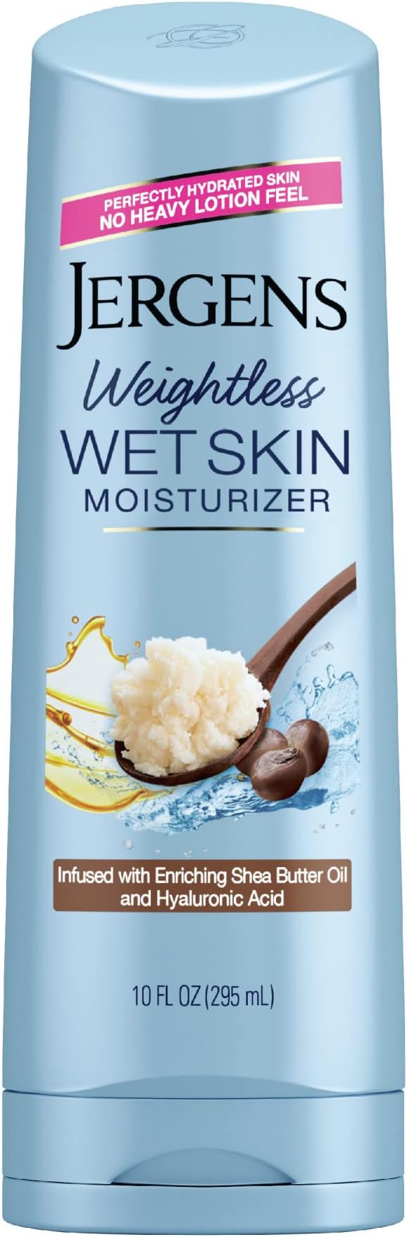 Jergens Wet Skin Body Moisturizer with Shea Butter Oil, Pure Shea Butter In Shower Bod Lotion, Moisturizer for Dry Skin, Fast-Absorbing, Non-Sticky, Dermatologist Tested, 10 Oz