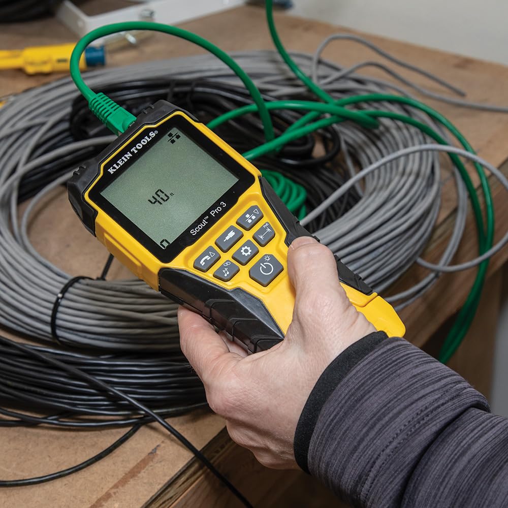 Klein Tools VDV501-853 Scout Pro 3 Cable Tester Kit | LAN Ethernet Coax Tester RJ11 RJ12 RJ45 | PoE Detection Wiremap Length Measurement | Test + Map Remote Kit