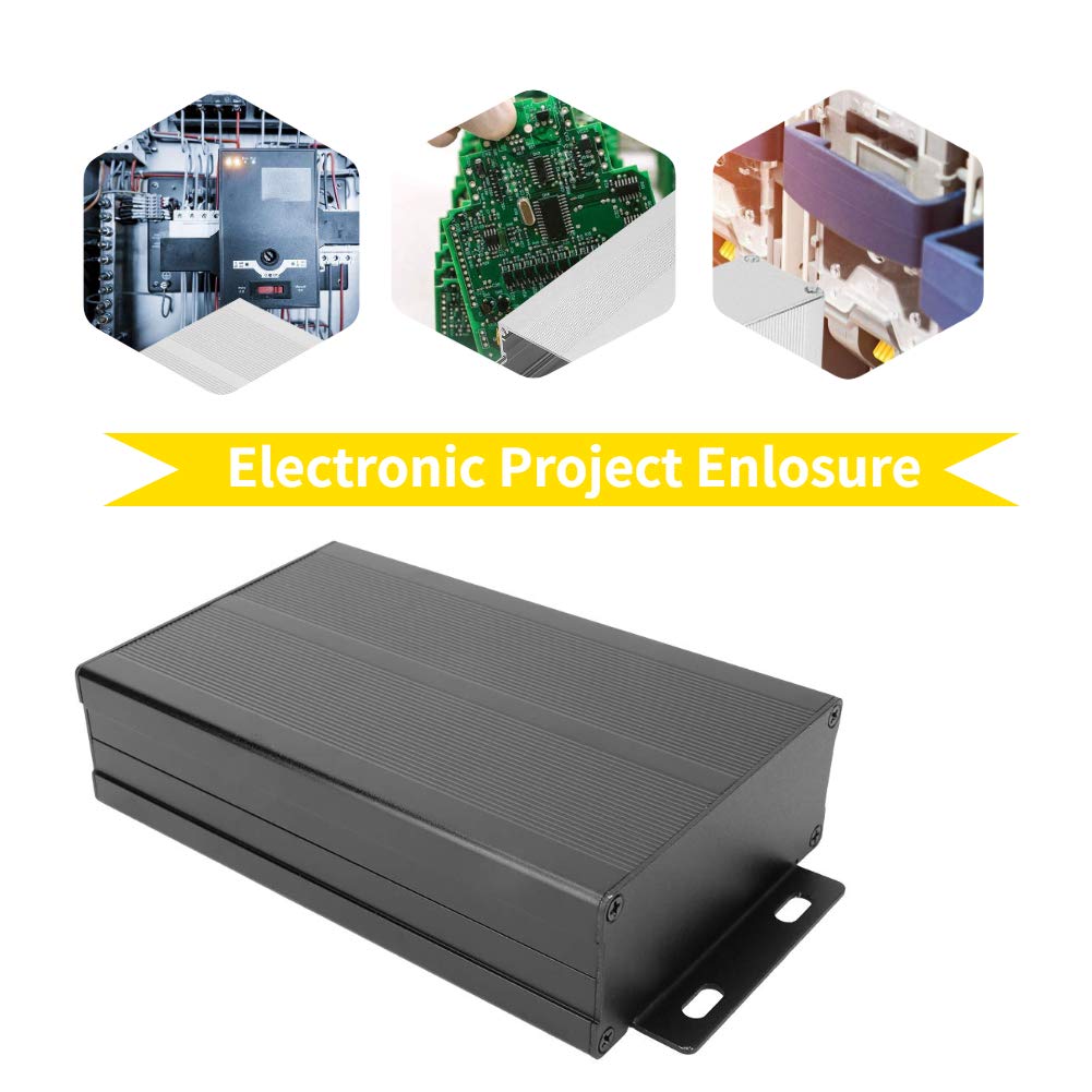 Scatola elettronica in alluminio, scatola protettiva per progetti di circuiti stampati fai-da-te Custodia di raffreddamento in alluminio 1,6 x 3,8 x 5,9 pollici, per controller, GPS