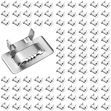 VerRich 100PC 3/4" W 304 Stainless Steel Banding Clip,Ear-Lokt Buckle Clamp