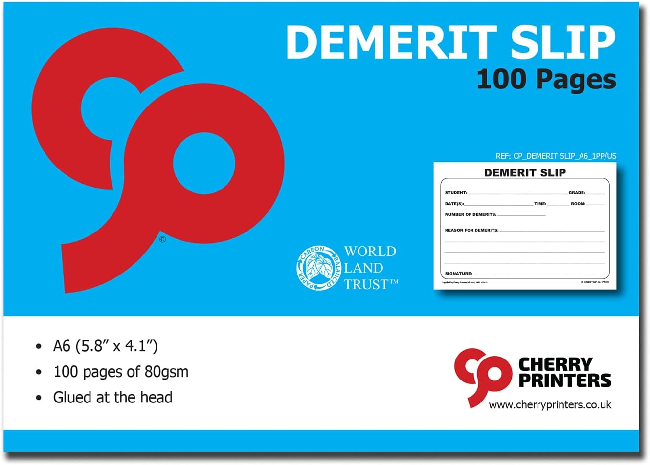 Amazon.com: Cherry Demerit Slips for Schools and Teachers 100 (5.8 x 4. ...