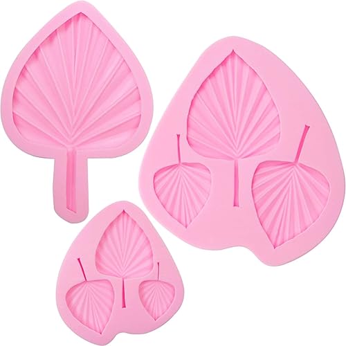Miniatura 8 de Moldes de silicona para chocolate con hojas de palma, paquete de 3 moldes bohemios para decoración de tartas temáticas bohemias, cupcakes, galletas