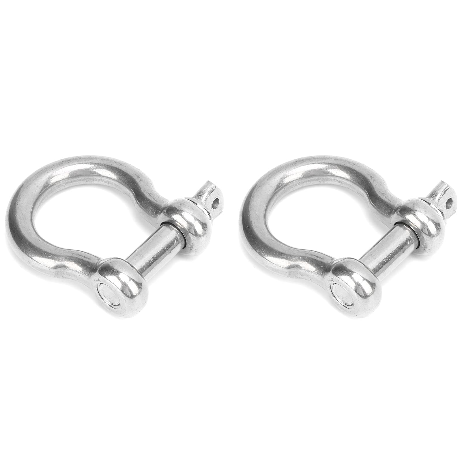 Stainless Steel Hard Bow Shackle Set for Hoisting Playgrounds Marine Rigging 2 Pcs (M18)