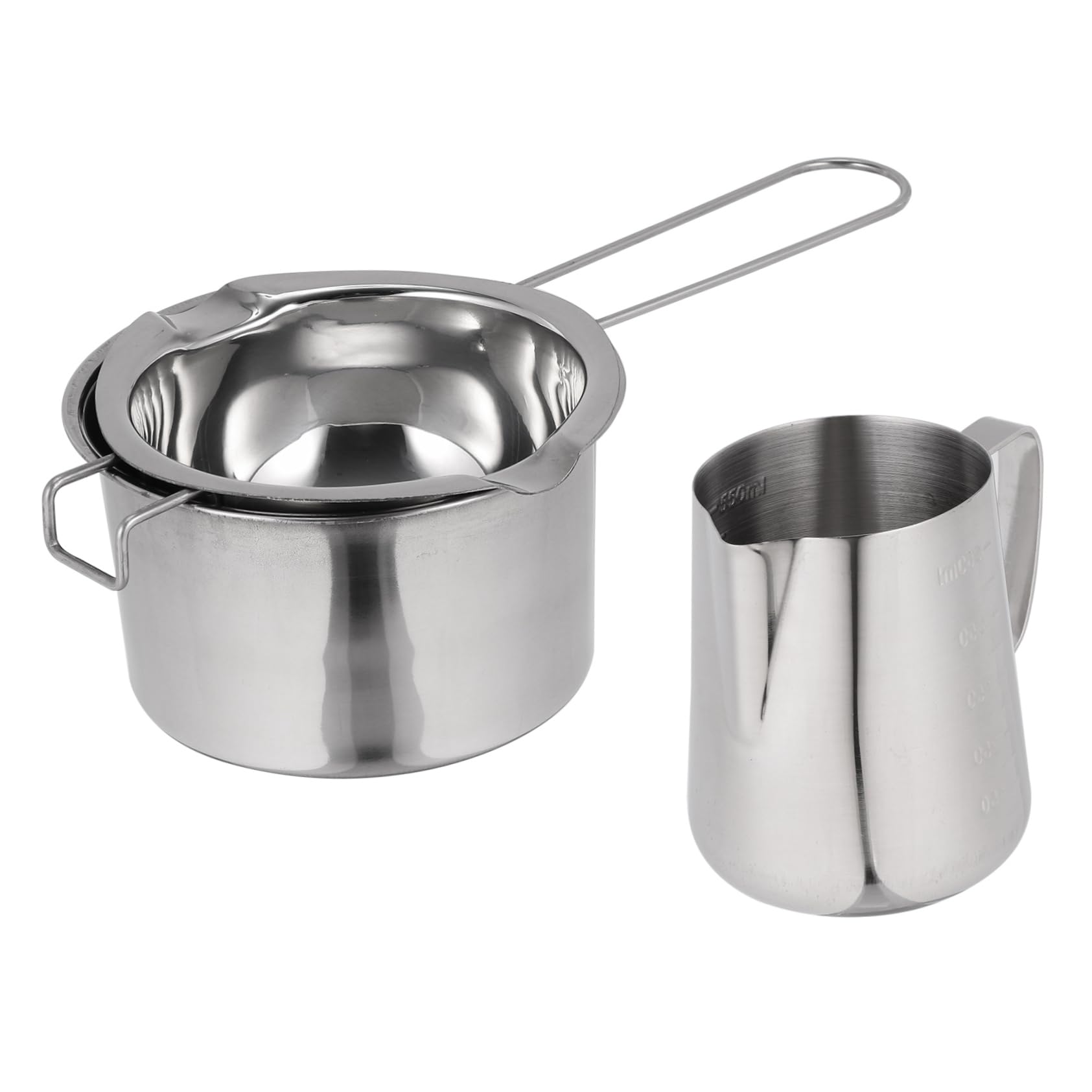 Unomor 1set Stainless Steel Melting Pot Double Boiler for Melting Butter Cheese and Compact Cookware for Baking and Cooking Portions