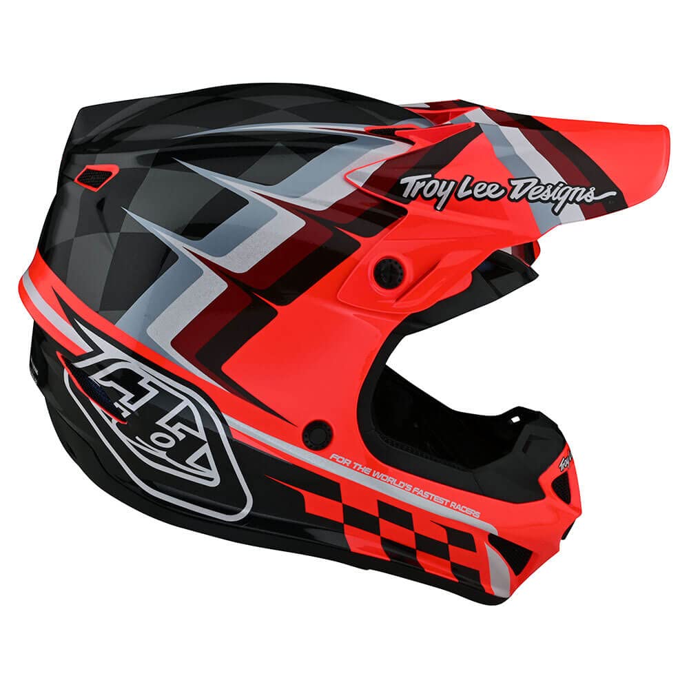 SE4 - Casco para motocross MX Youth SE4 POLYACRYLITE casco de poligilita; Warped GLO RED LG 5