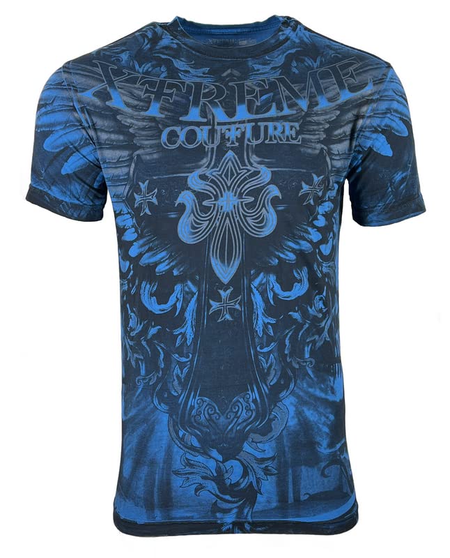 Xtreme Coutureby Affliction Men's T-Shirt Wrought Iron Blue