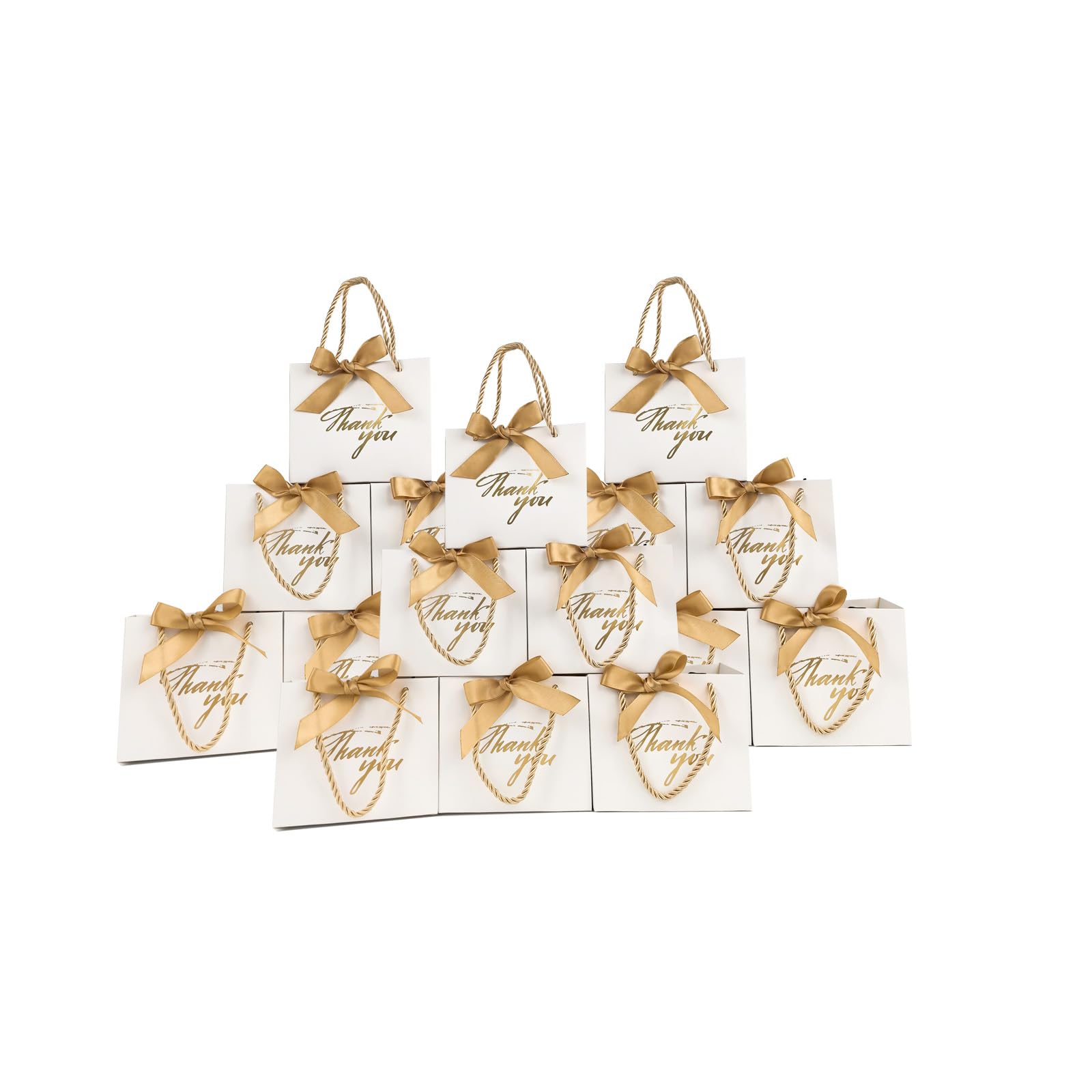 TKSBAG 30 Pack Small Gift Bags With Handles, 7.4 X 5.8 X 2.7 Pink Thank...