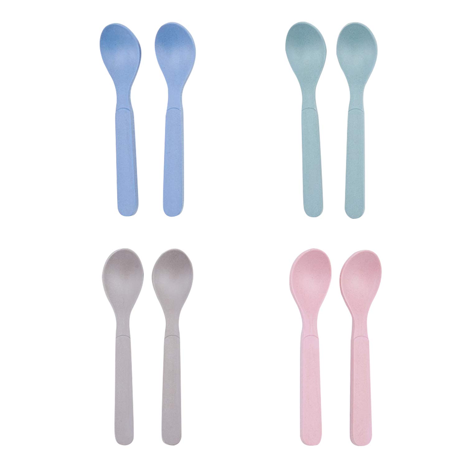8pcs Bamboo Kids Spoons & Forks for Baby Feeding,Non Toxic & Safe Toddler Spoons & Forks Set,Eco-Friendly Tableware for Baby Toddler Kids Bamboo Toddler Dishes & Dinnerware Sets (Spoon 02)