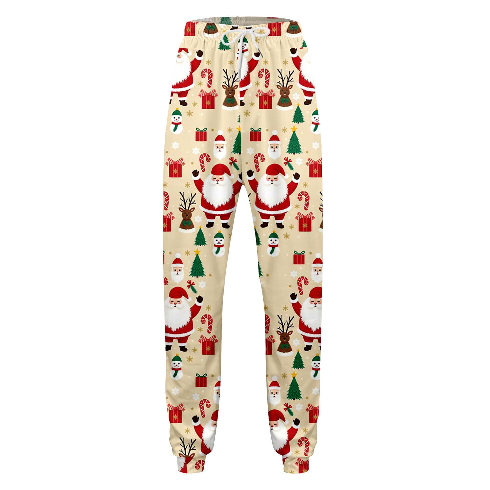 Conjunto de sudadera con capucha y pantalones para hombre, estilo casual, estampado de Navidad, 2026 (3)