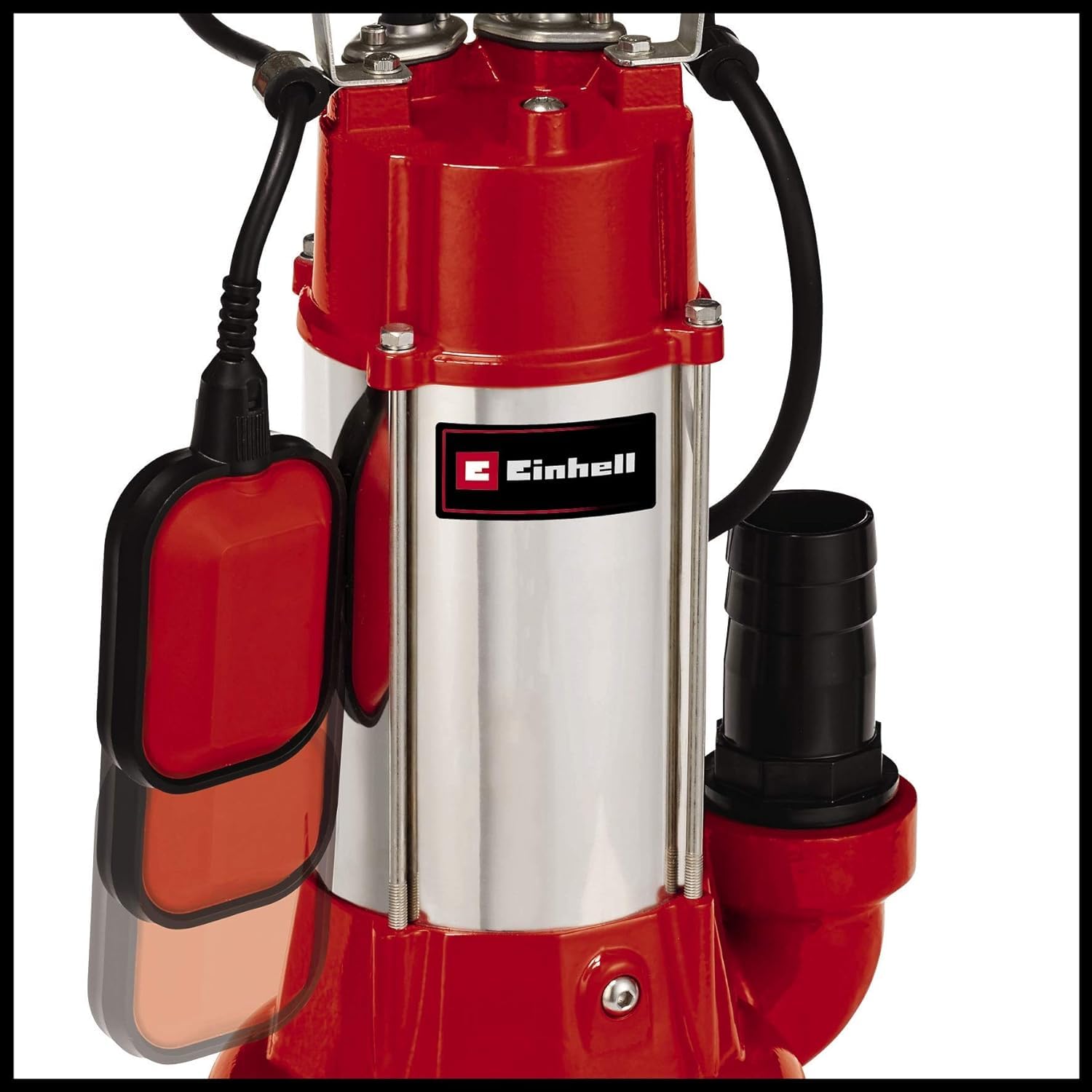 Einhell Pompe d’évacuation pour eaux chargées GC-DP 1340 G (1300 W, Hauteur de refoulement 10 m, Câble d‘alimentation 10 m, Corps en INOX, Livrée avec Filin 6 mètres)