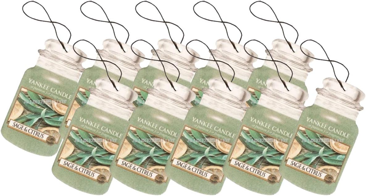 Yankee Candle Sage & Citrus Car Jar Air Freshener (10 Pack