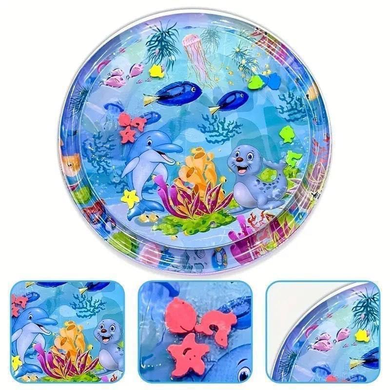 Interactive Water Mat for Cats & Dogs – Portable Pet Playmat, Cute Cartoon Design, Non-Slip Cooling Pad, Fun & Engaging Toy for Kittens, Puppies, Small Pets (Circle Water Mat)-image-15