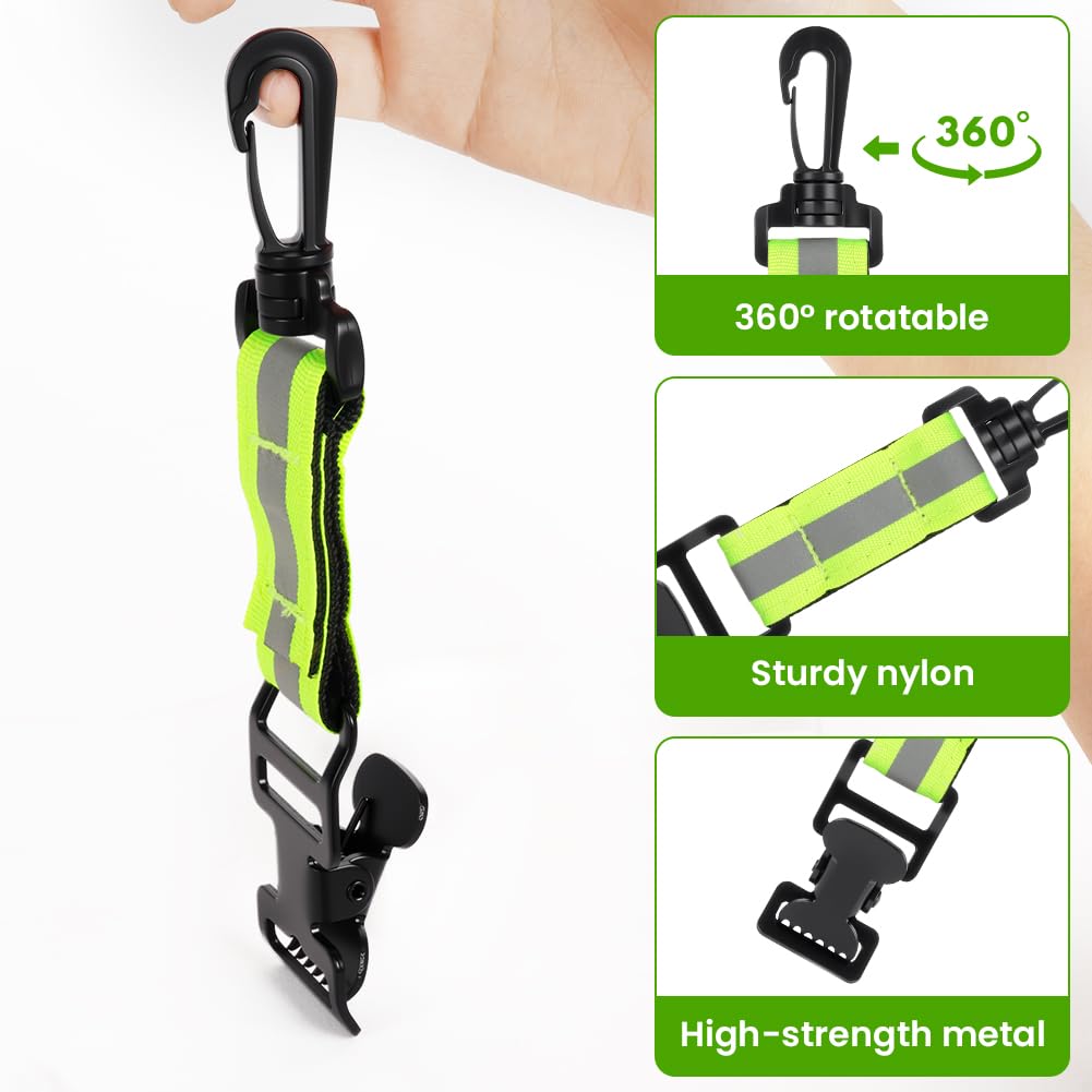 OFFCUP Work Glove Clip 4PCS - Fire Brigade Belt Holder for Turnout Gear Firefighter, Guard, Labor Safety, 4PCS fluorescent green - Image 3