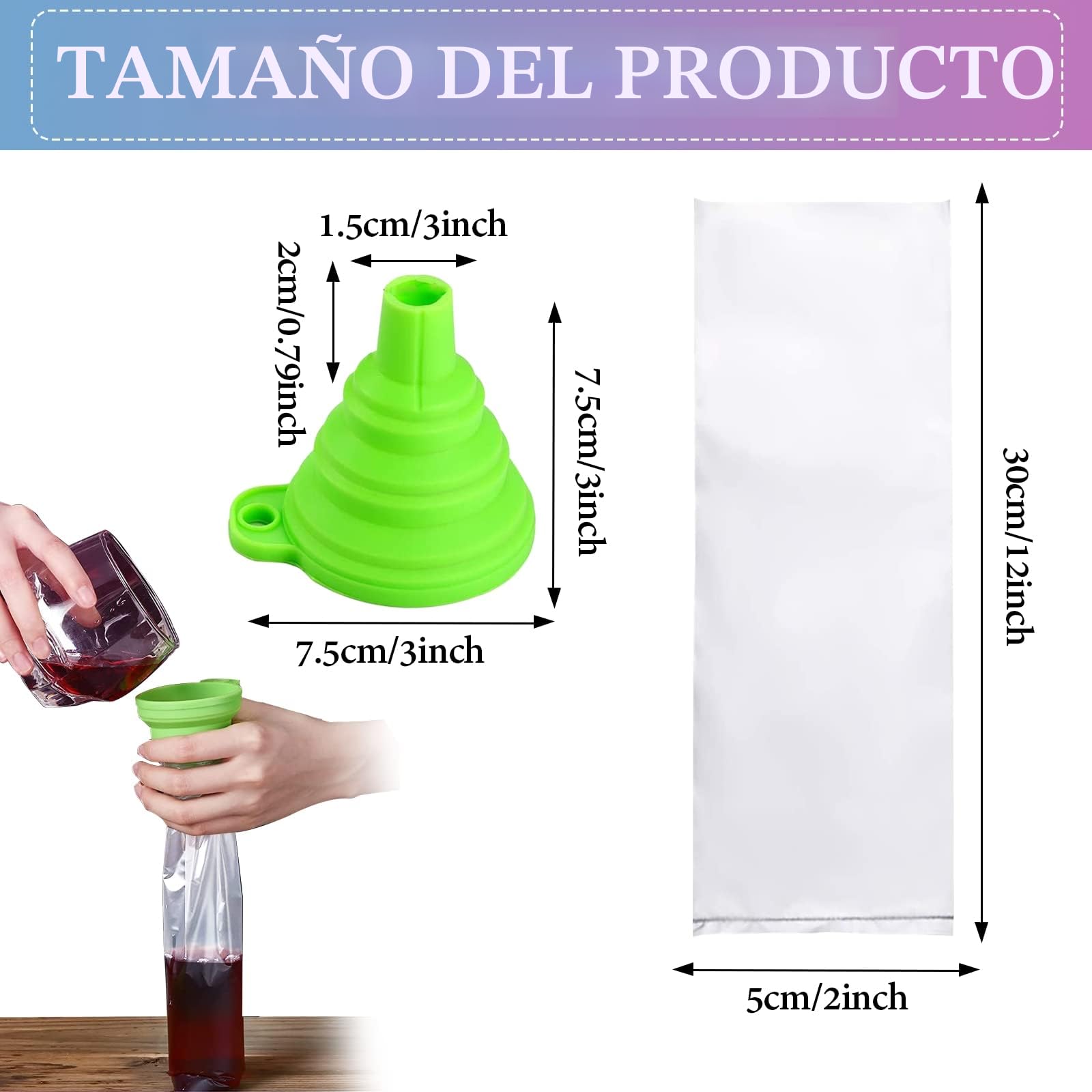 Bolsas de hielo apilables de plástico, fácil liberación, autosellantes, 240 bolsas con embudo