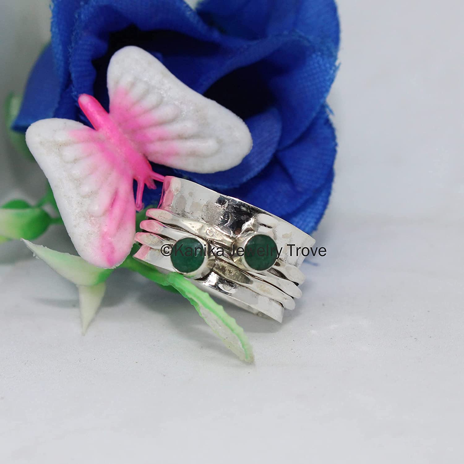 Customize your ring with any gemstone/birthstone,Red Onyx and Citrine Thumb 925 Sterling Silver Ring for Women, Size 10