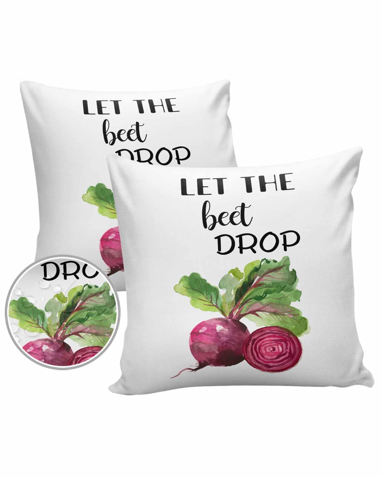 Vegetables Painting Outdoor Pillow Covers Waterproof,All Weather Cushion Case Set of 2 Decorative Pillowcases for Sofa Couch Bed Decor Patio Furniture 18