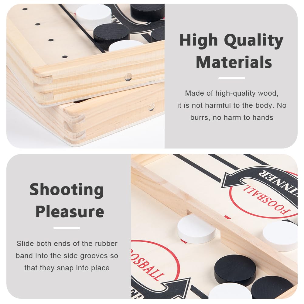 Juego de Mesa de Hockey, Fast Sling Puck Juego Hockey de Madera Niño Juegos de Mesa Portátiles Reuniones Familiares Juego de Mesa Para Juego de Familiares Interactivas Entre Padres e Hijos
