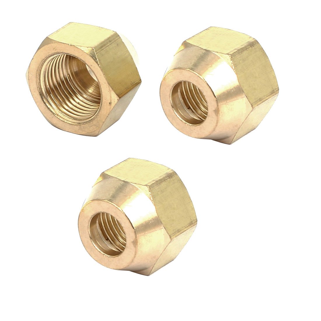 Aexit 3/8BSP Brass Civil Equipment Hardware Accessories Flare Nuts Air Conditioner Parts Fittings 3pcs for 10mm Dia Pipe Model:83as550qo566
