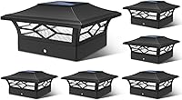 Vista 1 de Luces Solares de Tapa para Postes Exteriores Paquete de 6, Impermeables, Alimentadas por Energía Solar, para Postes de Madera/Vinilo de 4x4, Luz LED