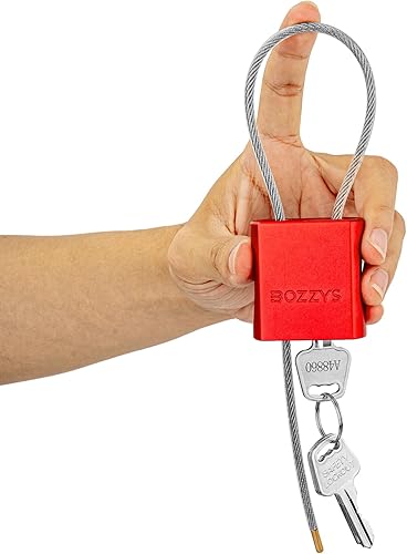 Candado de cable con 3 llaves  L 1.15 pies (1.1 ft), D 16 pulgadas (0.157 in) de bloqueo de cable de acero ajustable  Cerraduras de aluminio para