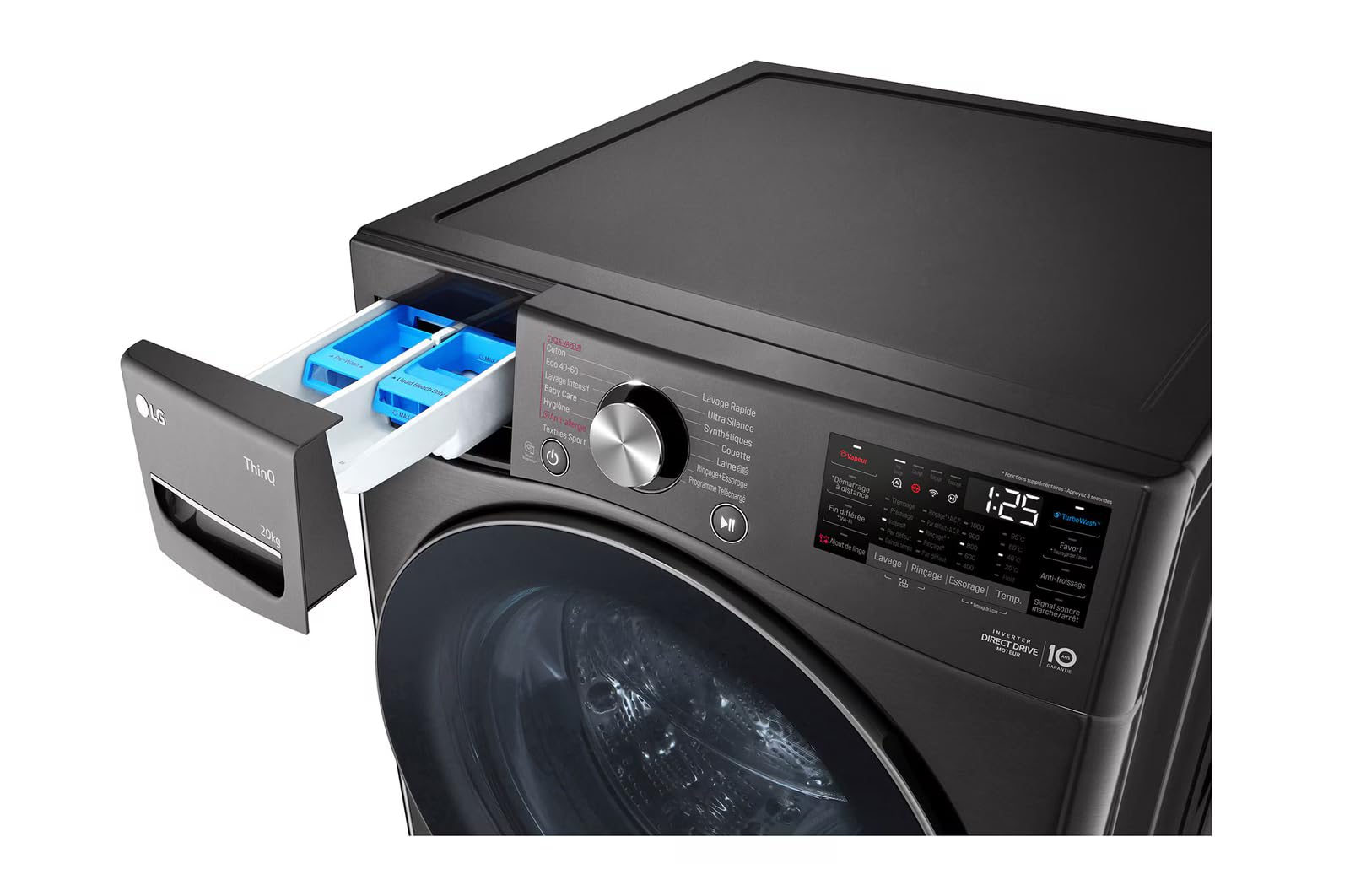 LG F20P12BST Lave-linge Frontal, 20 kg, 1000 tr/min, Classe B, Wi-Fi, Vapeur, 142L