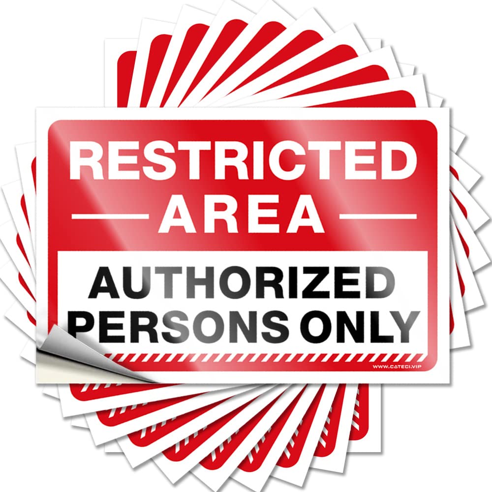 Indoor Fall Decor Tall Bumper - Restricted Area Authorized Persons Only Removable Decal Garage Easy Peel for Motorcross(8X12CM)