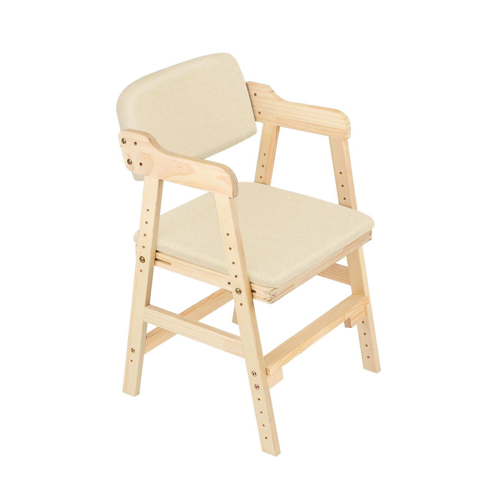 homewell Sedia da studio sollevabile per bambini, Montessori regolabile in altezza, sedia da scrittura a casa, sedia da disegno, pittura, scrittura, 48 x 46 x 78 cm (beige)