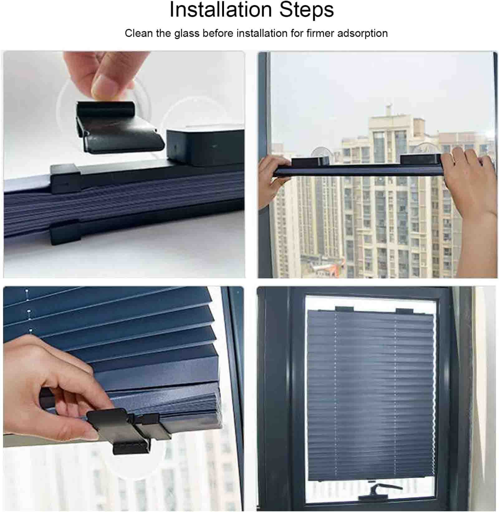 2 Stück Verdunkelungsrollos Mit Saugnäpfen - Sonnenschutz Ohne Bohren 45x125cm