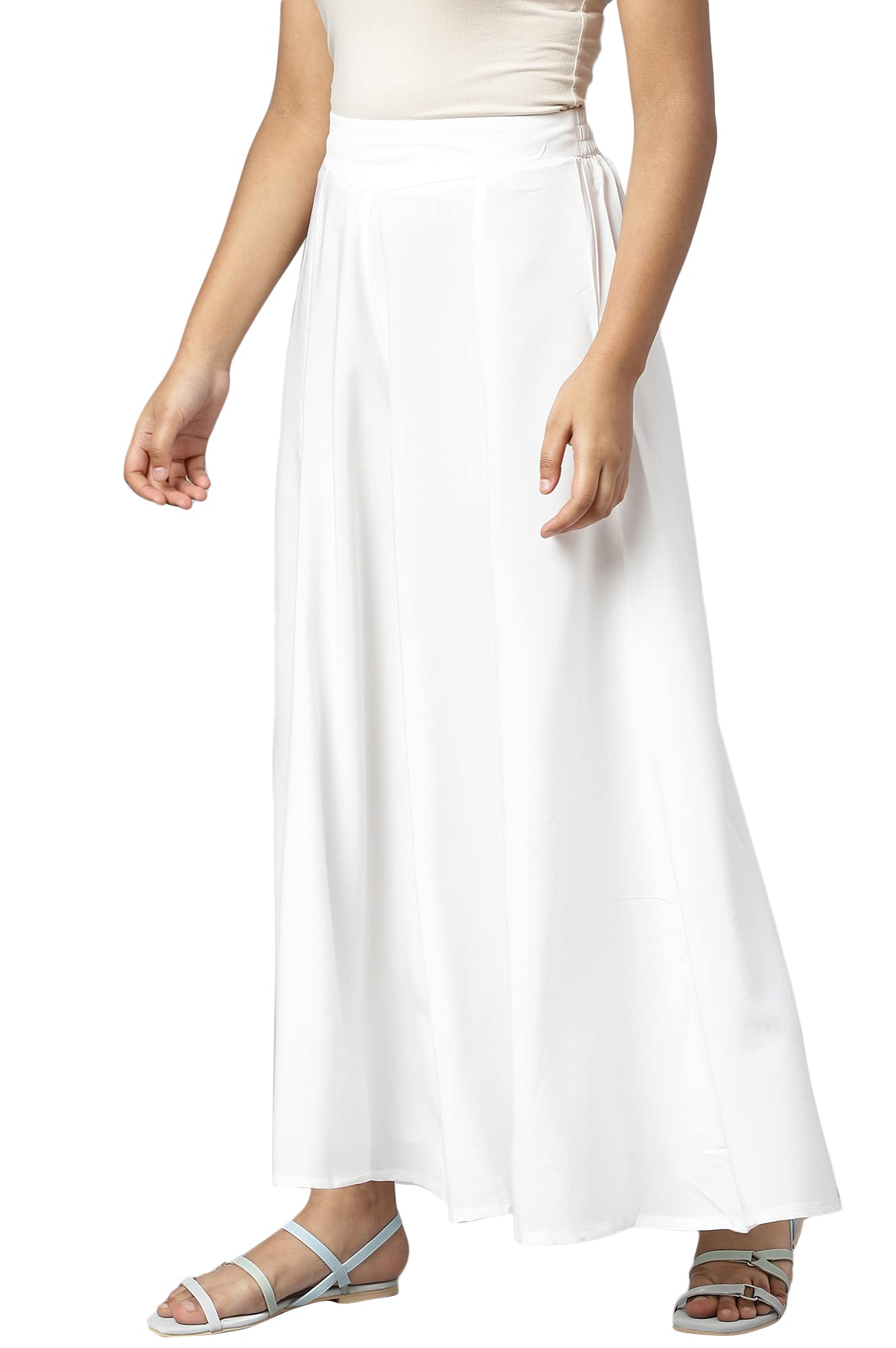 Aurelia Pantalones palazzo sueltos elásticos para mujer | Pantalones palazzo sueltos hasta el tobillo para mujer