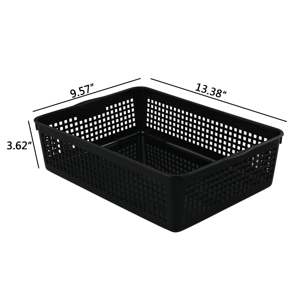 Rosebloom Plastic Stackable Storage Tray Baskets, Plastic Paper Tays, 6 Packs - View #2